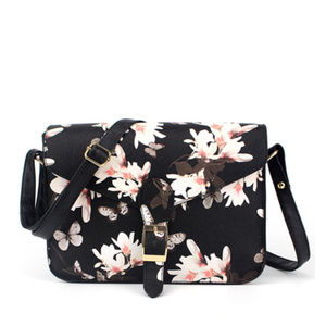 Flower Butterfly Printed Crossbody W/Phone pocket
